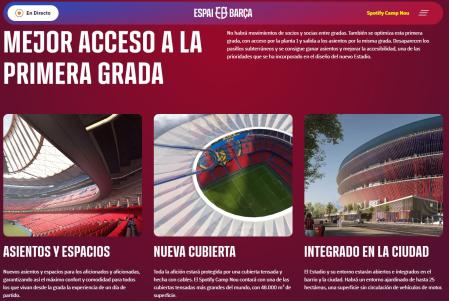 Los detalles del Spotify Camp Nou, en la nueva web del Espai Barça
