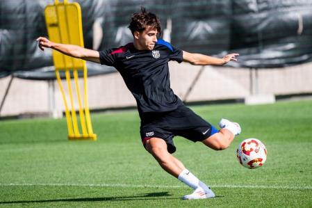 Toni, en el entrenamiento de este viernes
