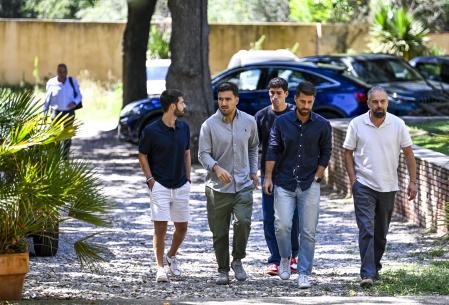 Los colaboradores del staff de Flick no faltaron a la comida