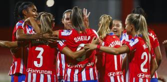 El Atlético de Madrid Femenino celebra uno de sus goles.