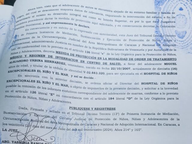 Niños detenidos en Casa de Justicia 431