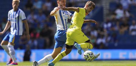 Denis Suárez, en el partido ante el Brighton en el que se lesionó