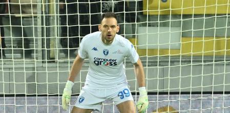 FROSINONE, ITALY - NOVEMBER 06: Etrit Berisha of Empoli FC looks on during the Serie A TIM match between Frosinone Calcio and Empoli FC at Stadio Benito Stirpe on November 06, 2023 in Frosinone, Italy. (Photo by Giuseppe Bellini/Getty Images)