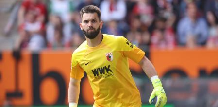 AUGSBURG, GERMANY - MAY 06: Tomas Koubek of Augsburg looks on during the Bundesliga match between FC Augsburg and 1. FC Union Berlin at WWK-Arena on May 06, 2023 in Augsburg, Germany. (Photo by Alexander Hassenstein/Getty Images)