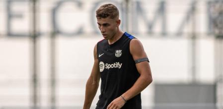 Fermín López, en el entrenamiento del Barça del 17 de septiembre de 2024