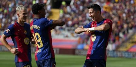 Flick apuesta por una alineación formada por Ter Stegen, Koundé, Iñigo Martínez, Cubarsí, Balde; Casadó, Pedri, Lamine, Dani Olmo, Raphinha; Lewandowski.