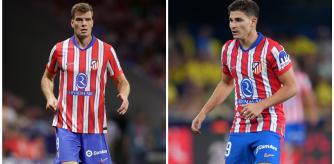 Alexander Sorloth y Julián Álvarez, delanteros del Atlético de Madrid.