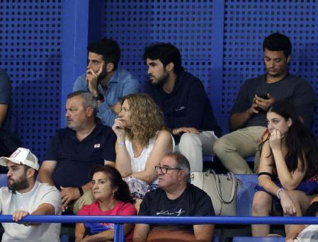 Pere Romeu, entrenador del Barça Femenino, en el partido entre Espanyol y Real Madrid