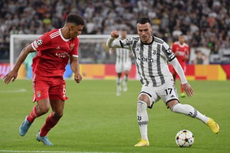 Alexander Bah, ante el juventino Kostic