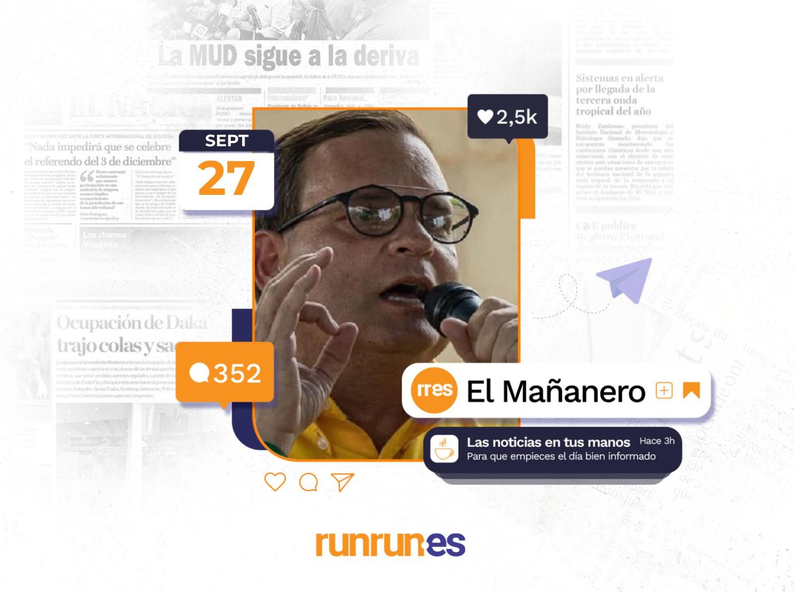 El Mañanero del 27 de septiembre