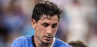 José María Giménez, futbolista del Atlético de Madrid, con su selección, con Uruguay, en la Copa América.