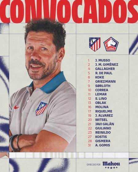 La lista de convocados.