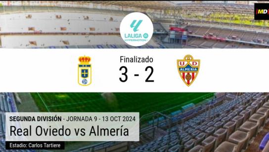 El Oviedo se aúpa a la zona de promoción ganando a un diezmado Almería