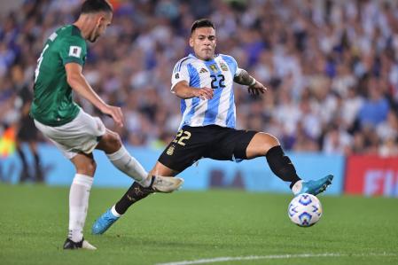 Lautaro Martínez participó en la goleada a Bolivia