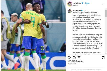 El mensaje de Richarlison