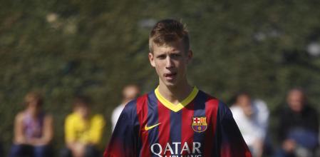 Dani Olmo, en 2014 con el Cadete A del Barça
