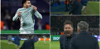 La celebración de Simeone en el gol de Ángel Correa.