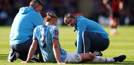 Erling Haaland se lesionó el domingo.