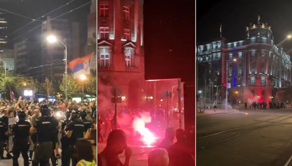 Bengalas, piedras y gas lacrimógeno: Serbia vive otra jornada de violentas protestas (VIDEOS)