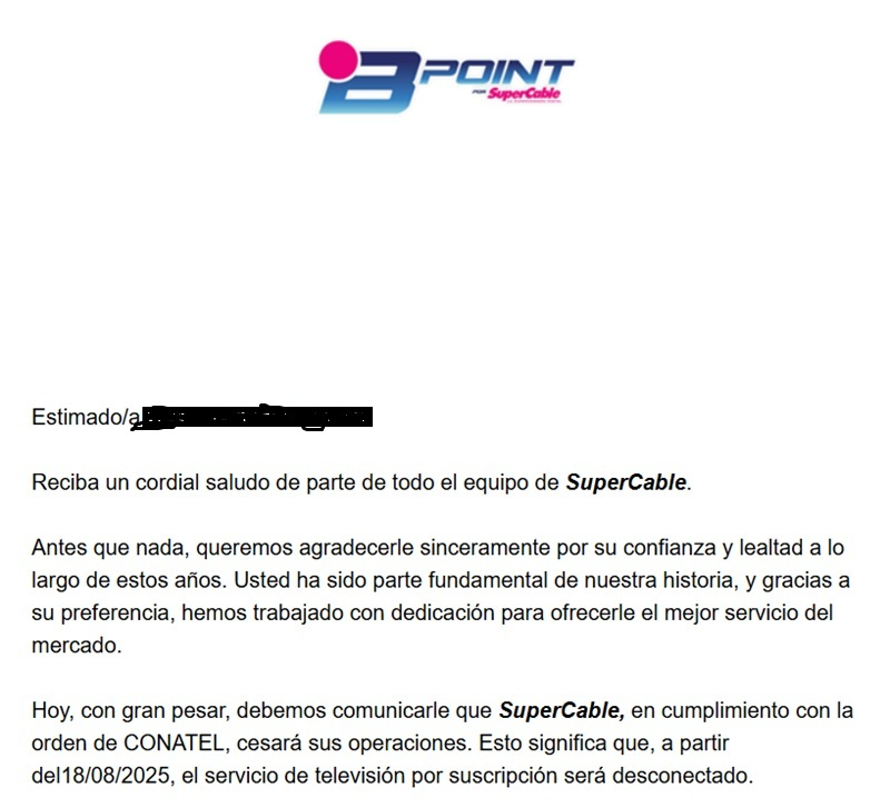 SuperCable anuncia el cese definitivo de sus operaciones en Venezuela